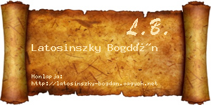 Latosinszky Bogdán névjegykártya